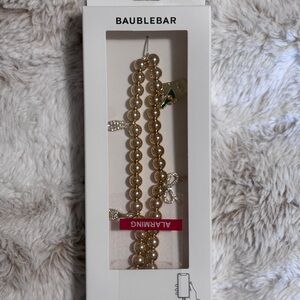 BaubleBar Gold Beaded Phone Charm Wristlet